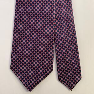DOLCEPUNTA Navy Red Floral Silk Tie
